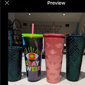 4 Starbucks tumblers